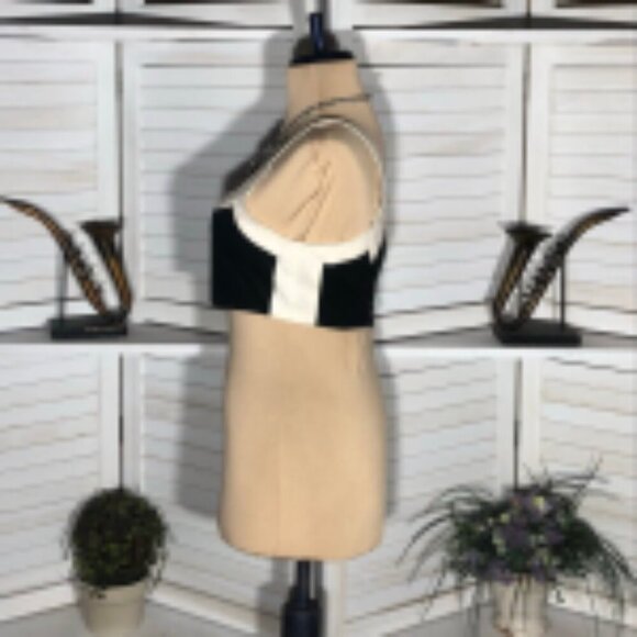 7 For All Mankind Colorblock Cropped Top XS - Picture 4 of 10